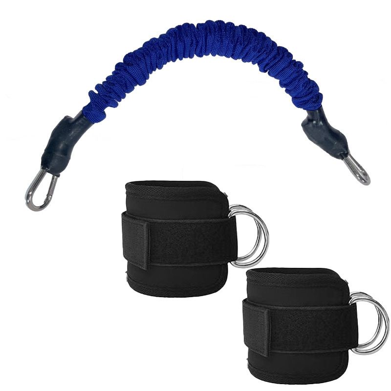 Ankle resistance bands 8-piece set multicolor elastic training ropes