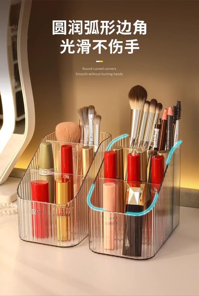 Clear Acrylic Cosmetics Storage Box with Pen Holder