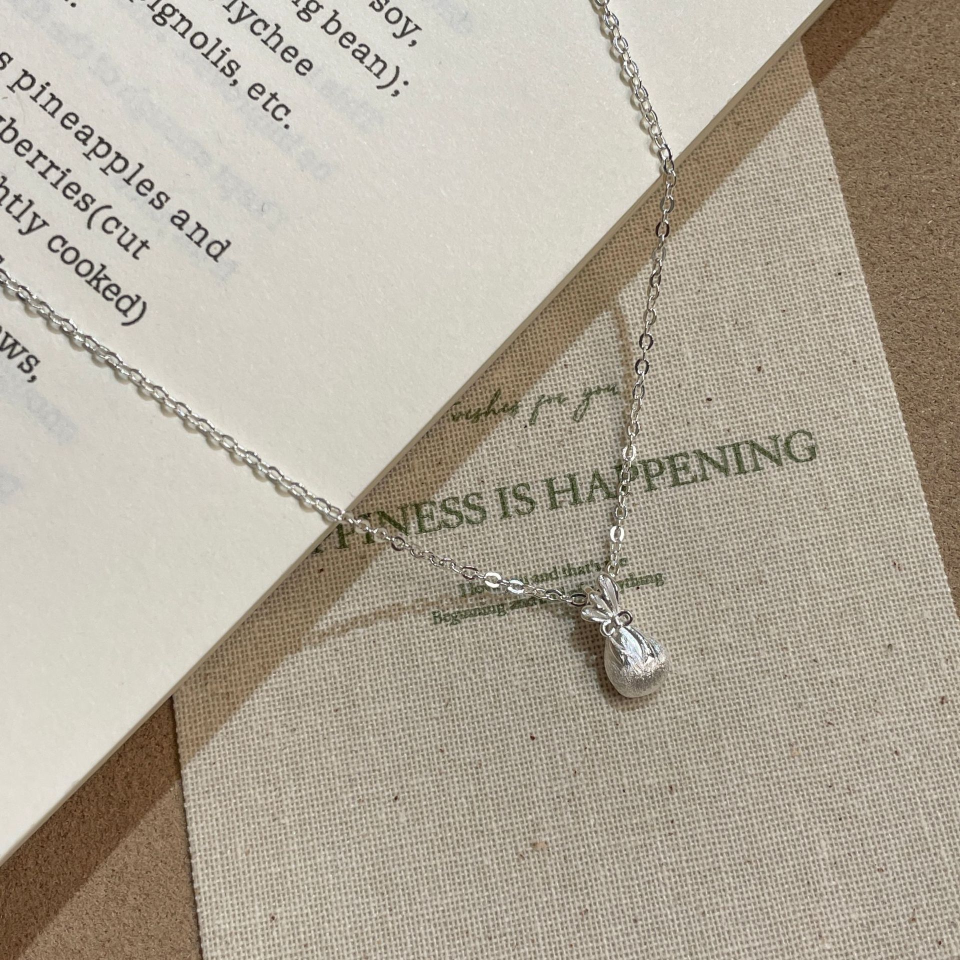 S999 Sterlingsilber Glücksbeutel Halskette Chinesischer Stil