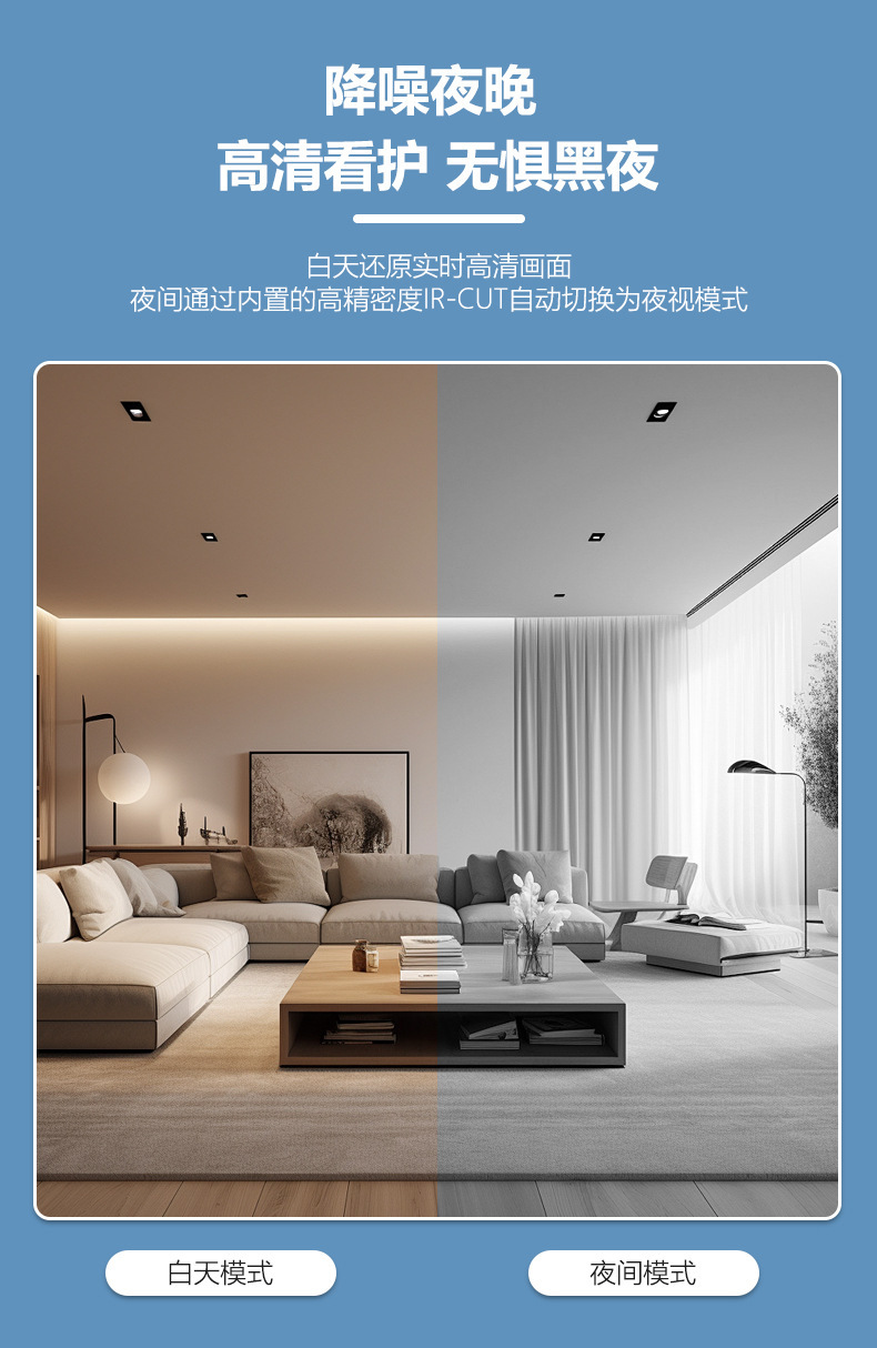 跨境A9监控网络摄像头免安装家用无线WiFi手机远程智能高清摄像头