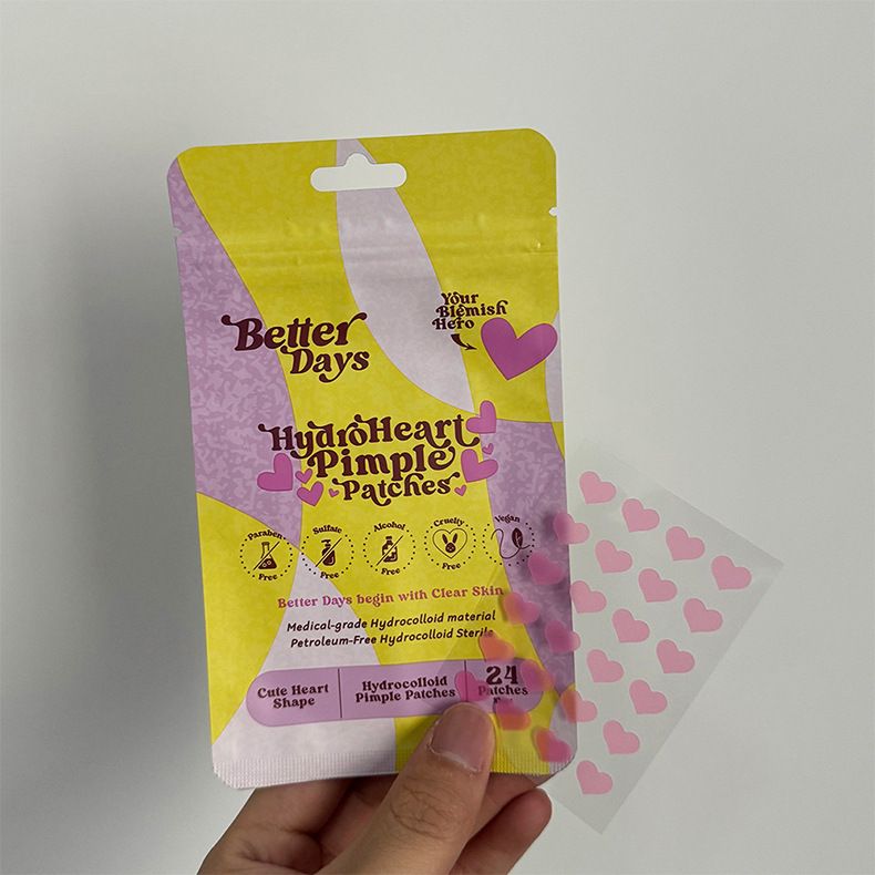 Pembe Kalp Şekilli Sivilce Bandı Hidrokoloid