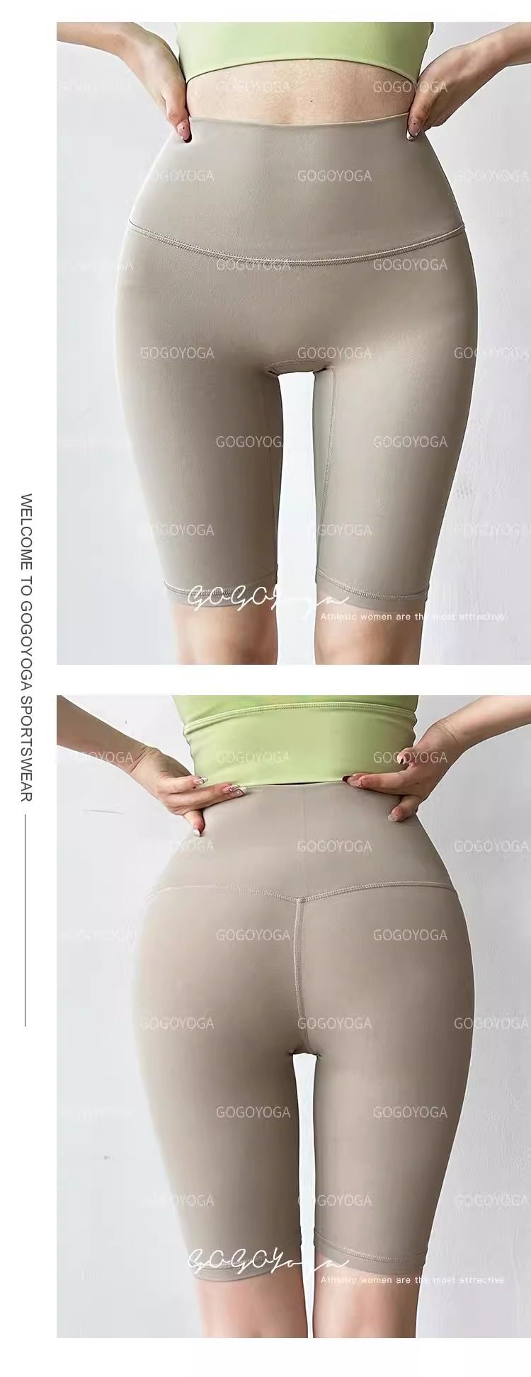 Kadın yoga pantolonu, yüksek belli, kalça kaldırmalı