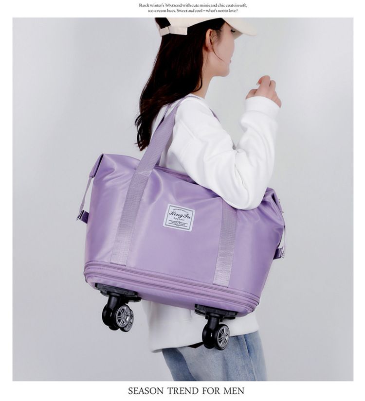 Expandable travel bag, wheeled, foldable, large capacity