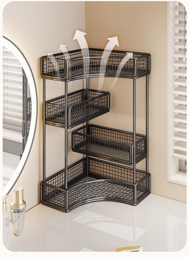 Cosmetic storage rack, multi-layer bathroom organizer