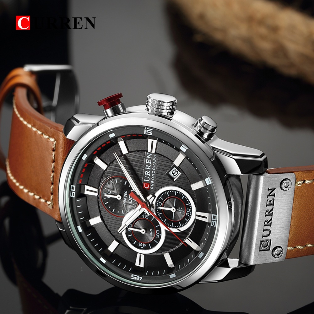 CURREN Herrenuhr, braun, wasserdicht