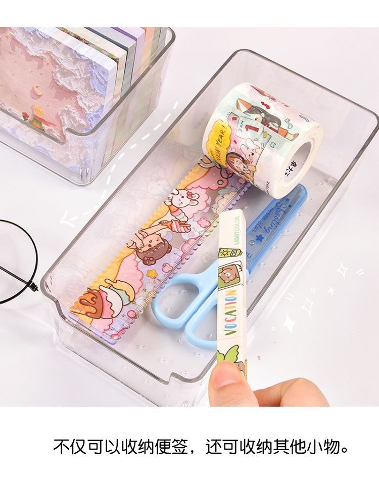 Acrylic desktop storage box, transparent, for cosmetics and skincare