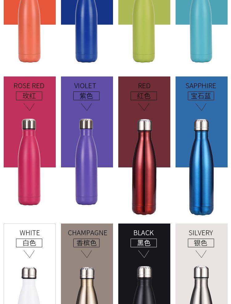 304 Stainless Steel Thermos Bottle, Double-Wall Vacuum Insulated