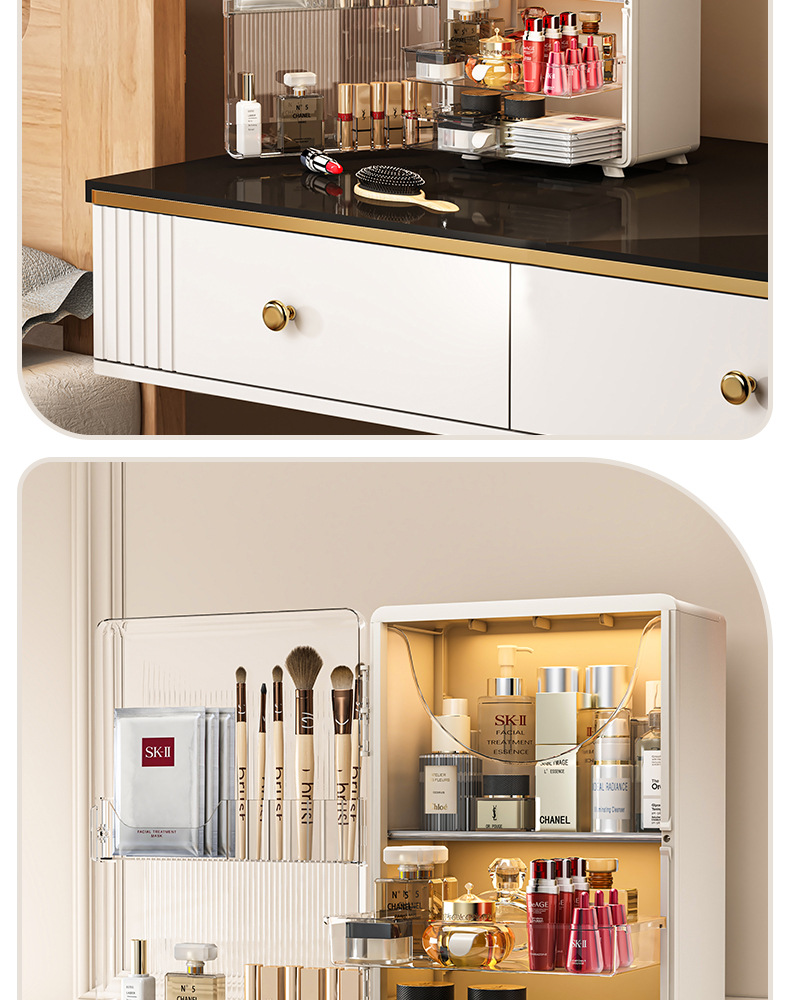 Cosmetics storage box, foldable, dustproof