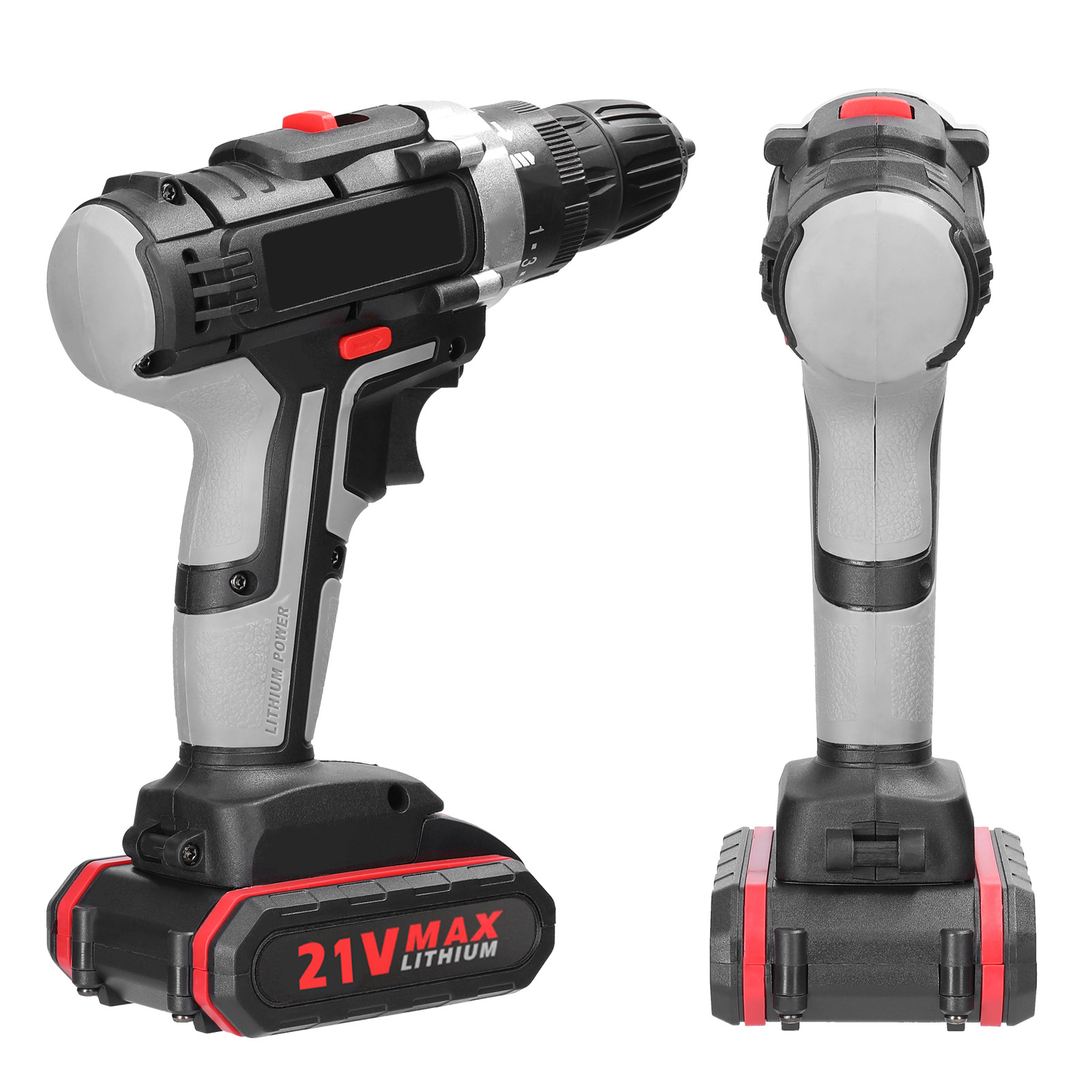 Rechargeable lithium electric drill impact hammer screwdriver set