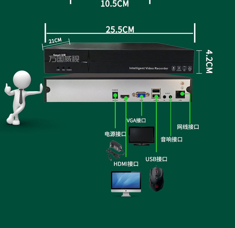 8 Megapixel 4K PoE Kamera Komplettset mit Monitor