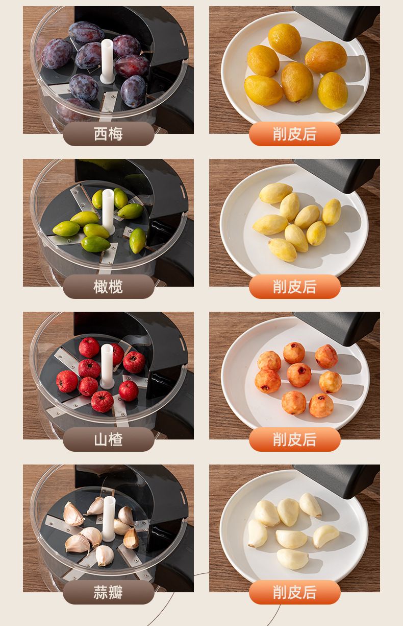 跨境厨房电动果蔬葡萄去皮器多功能水果剥皮神器家用小型削皮机