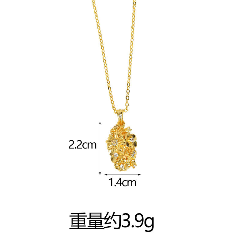 Chinesischer Stil Sand Gold Armband Diamant Blumenschloss