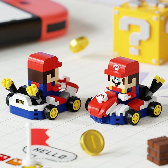 Süper Mario Go-Kart yapı taşları oyuncak seti