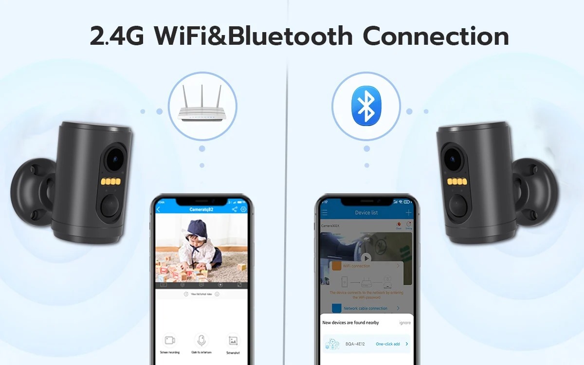 Kabellose WiFi-Sicherheitskamera mit Nachtsicht und Bewegungserkennung