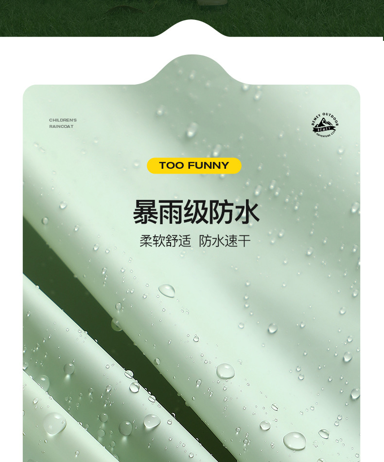 Beimei Children's Raincoat with Backpack Space