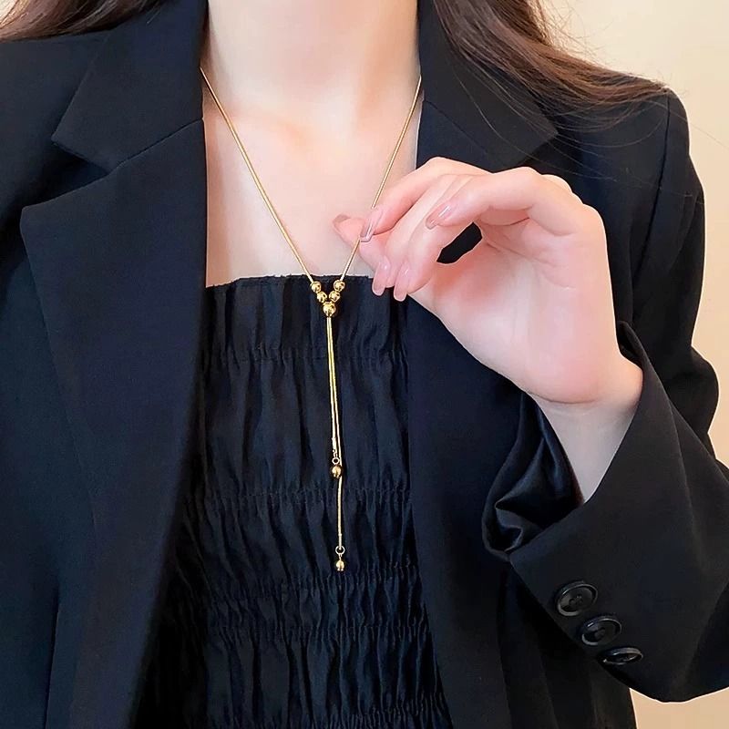 Metallkugelkette Cardigan lange Halskette Luxus-Design