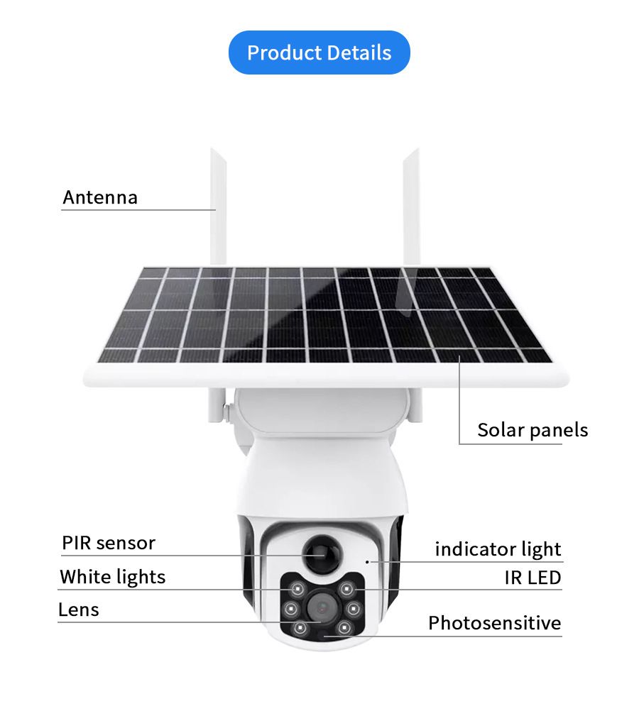 3MP Outdoor PTZ Kamera, Solarenergie, 4G
