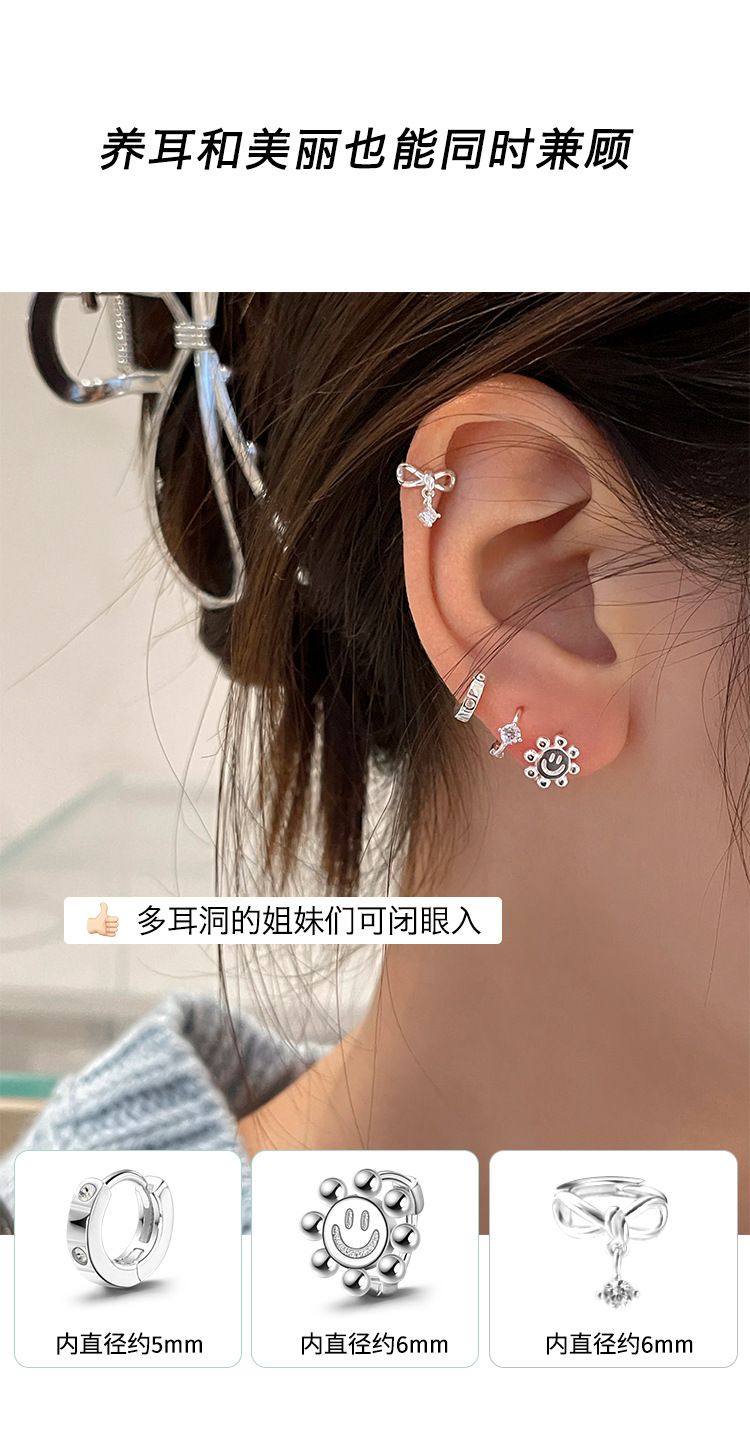 999er-Silber-Zirkonstein-Ohrstecker mit Schmetterlingsdesign
