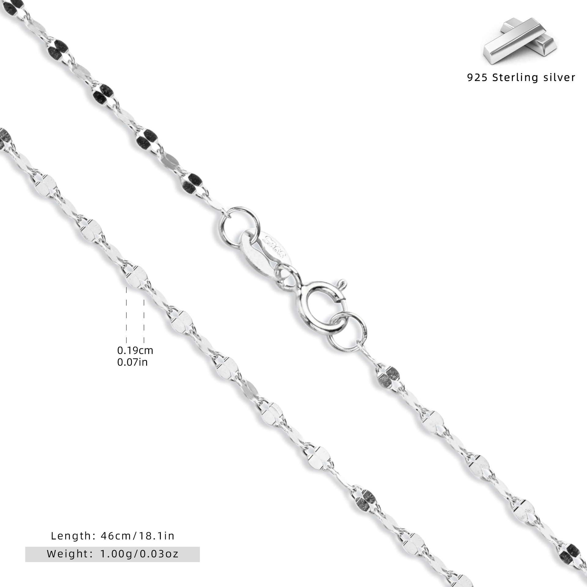 S925 sterling silver necklace, clavicle chain, DIY base