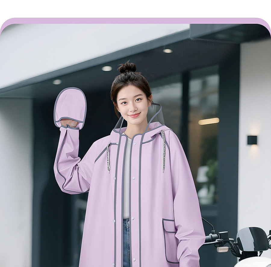Long raincoat, full body coverage for electric bikes