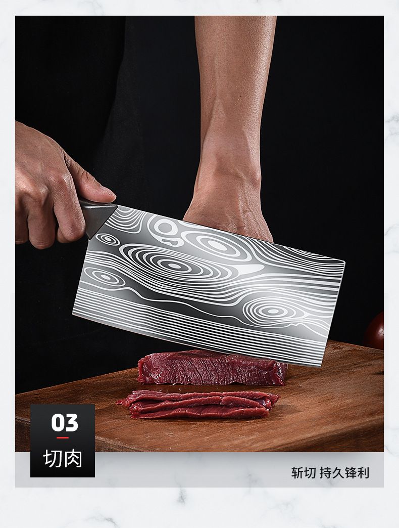 Longquan kitchen knife set, forged chef and slicing knives