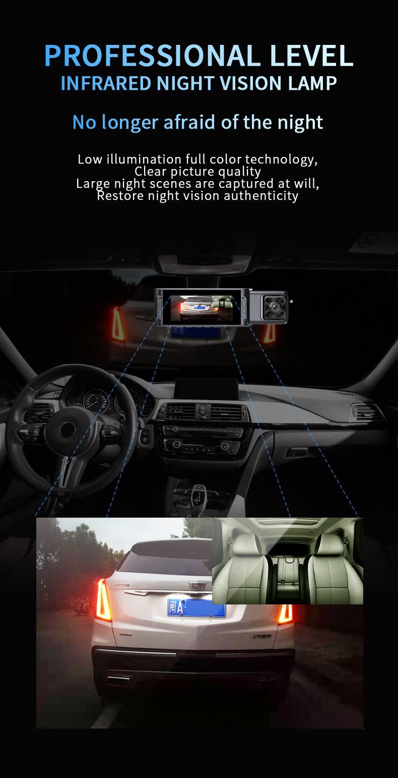 Dashcam S18 3.16 inch IPS Night Vision WiFi