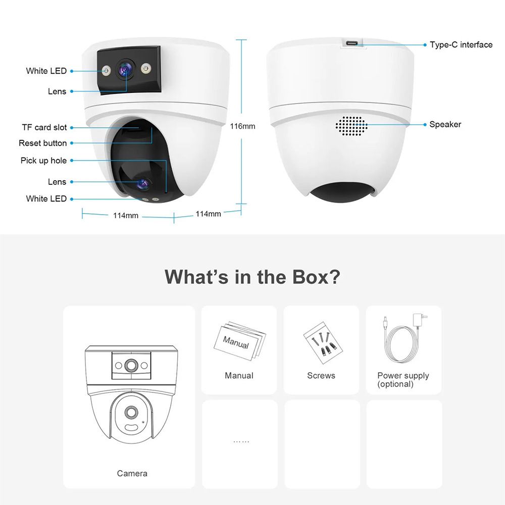 跨境专供无线WIFI摄像影头360度手机远程商用家用高清室内监控器
