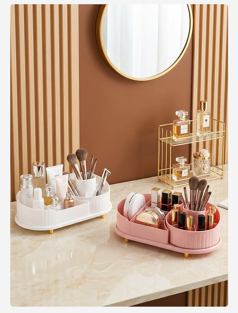 Rotating cosmetic storage organizer