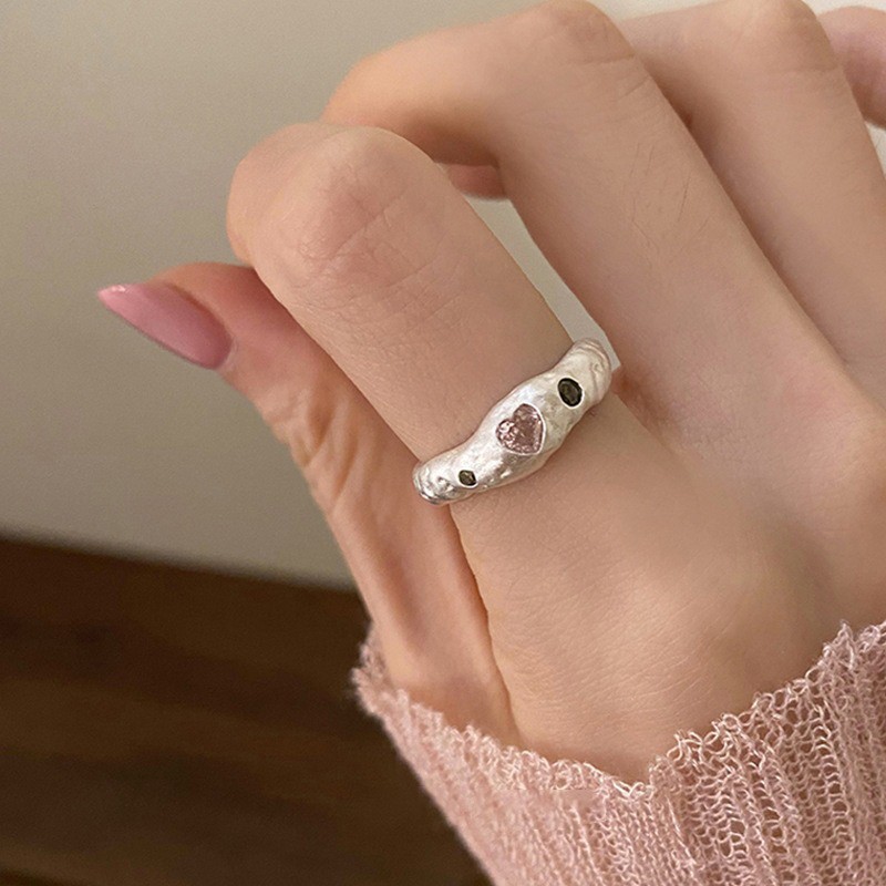 Damenring aus 925er Silber, unregelmäßiges Design
