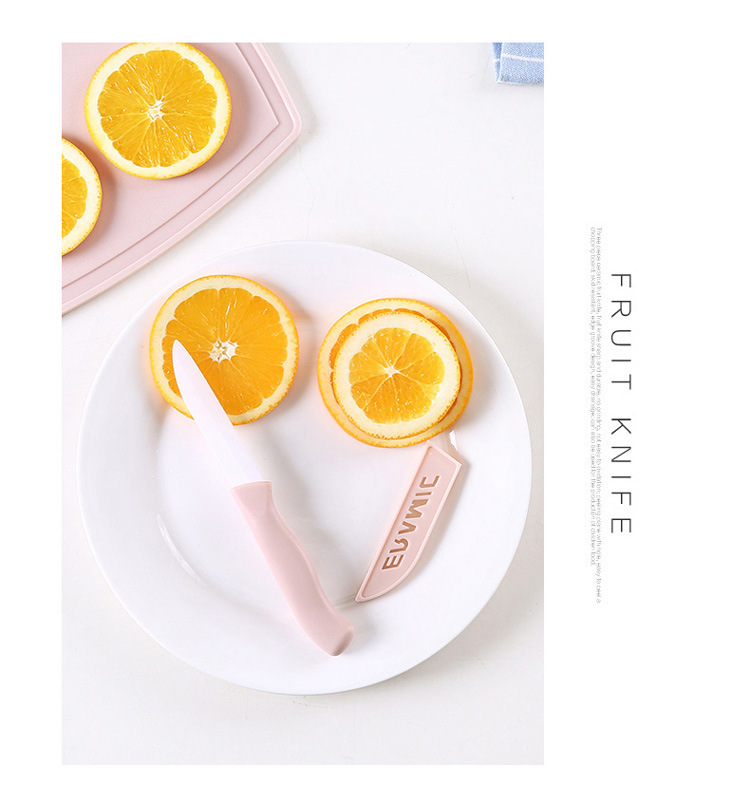 3-Piece Ceramic Fruit Knife Set Mini Cutting Board