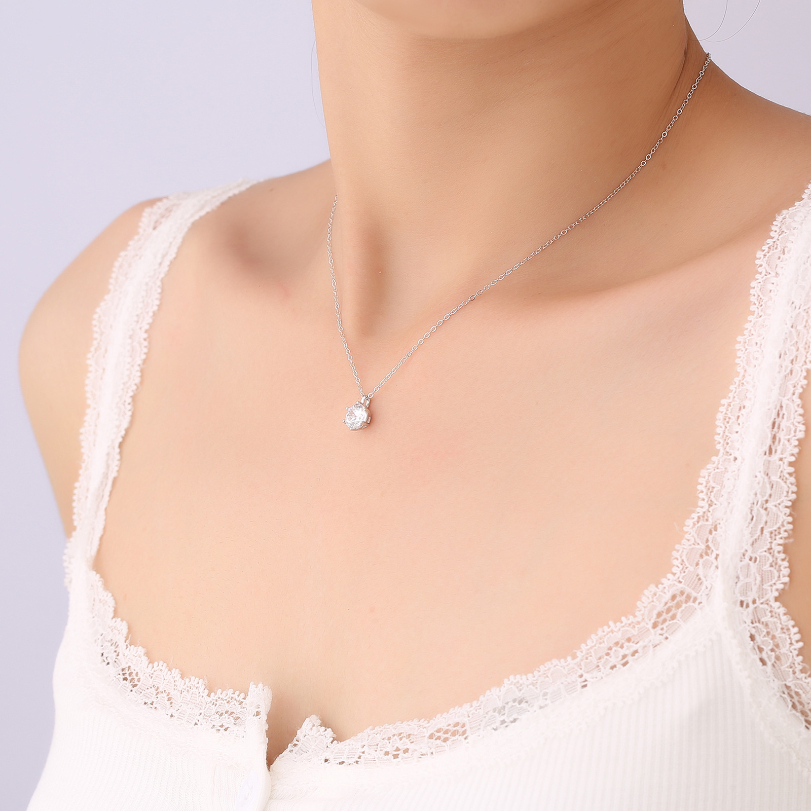 Moissanite sterling silver necklace, 925, versatile pendant