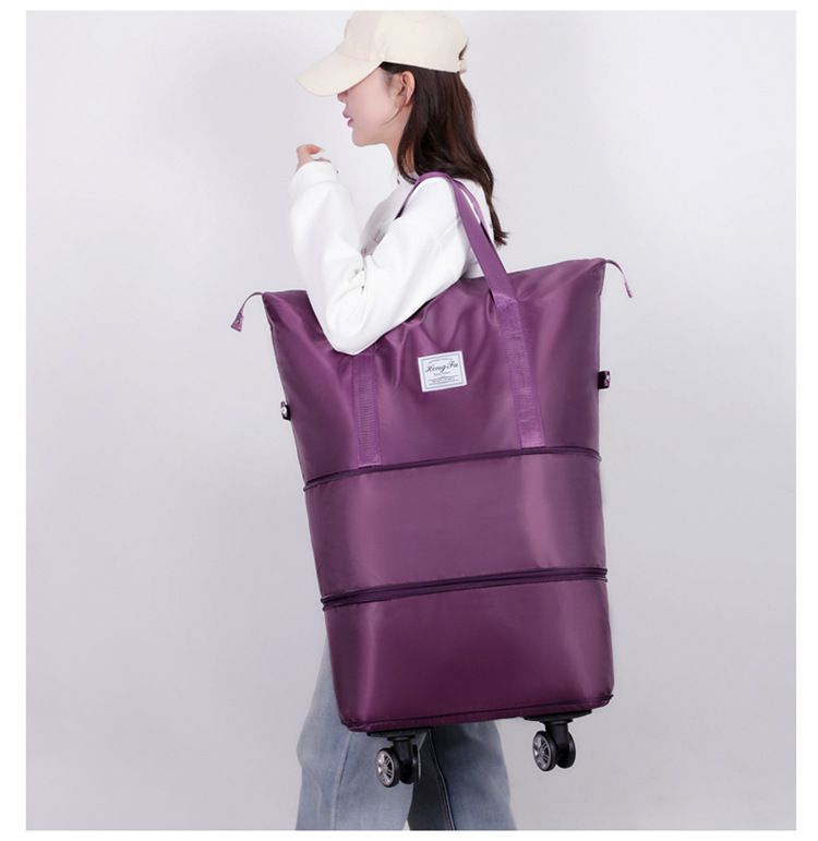 Expandable travel bag, wheeled, foldable, large capacity