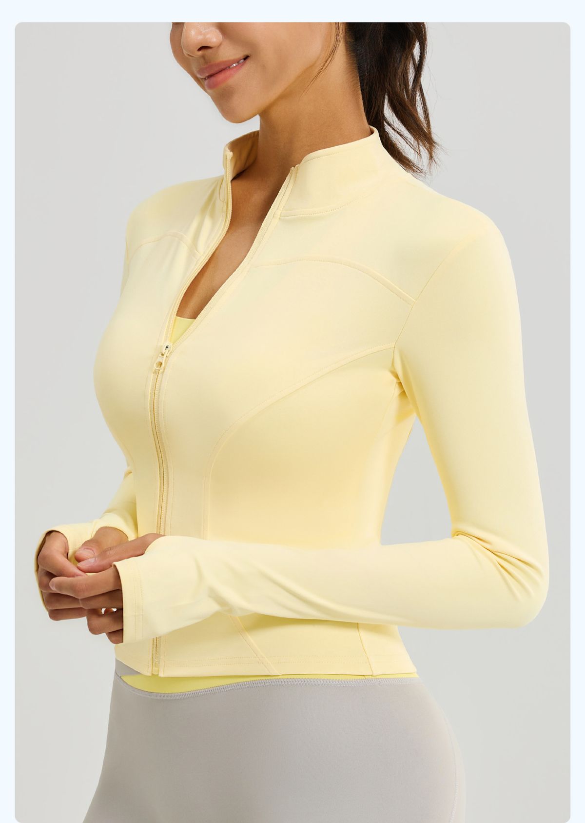 源头工厂加工定制来图打样贴牌logo瑜伽服外套健身上衣女
