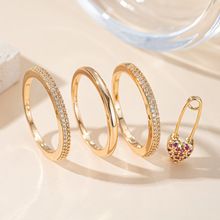 Zirkon Dört Halka Yüzük, Çok Katmanlı, Hipop