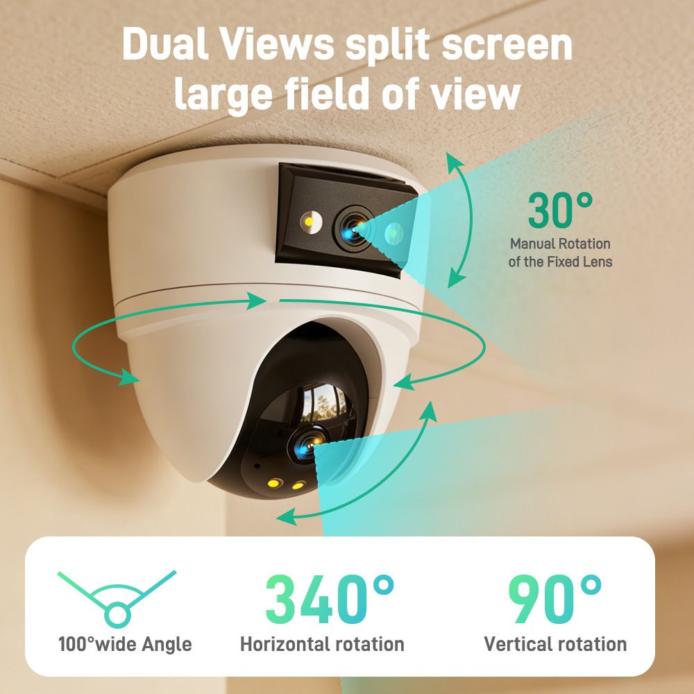 跨境专供无线WIFI摄像影头360度手机远程商用家用高清室内监控器