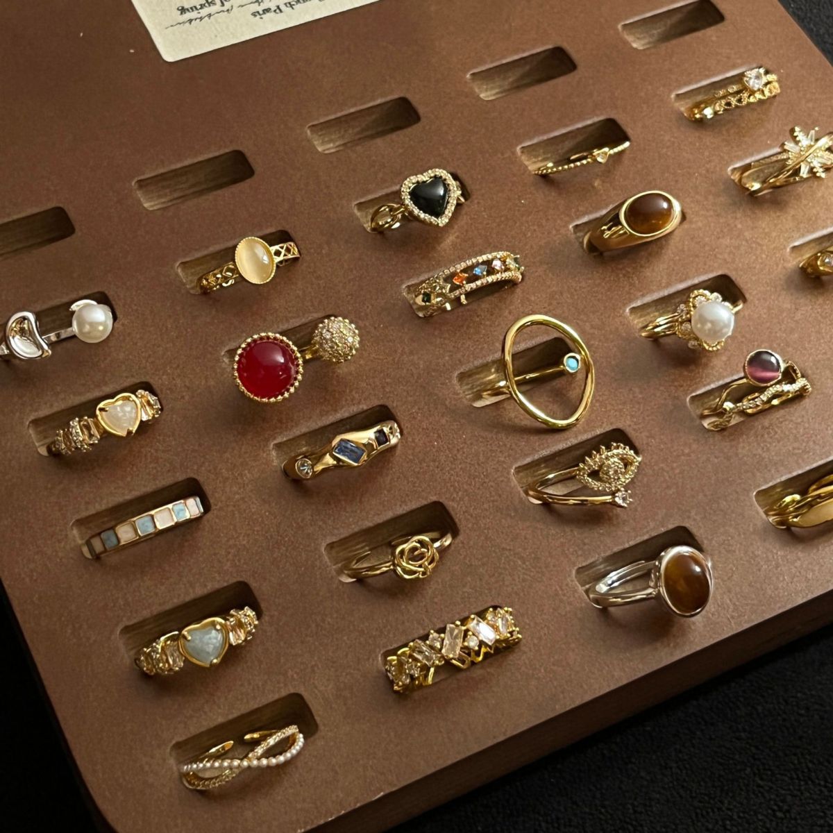 Vintage-Silberring Emaille Perlmutt Nischendesign