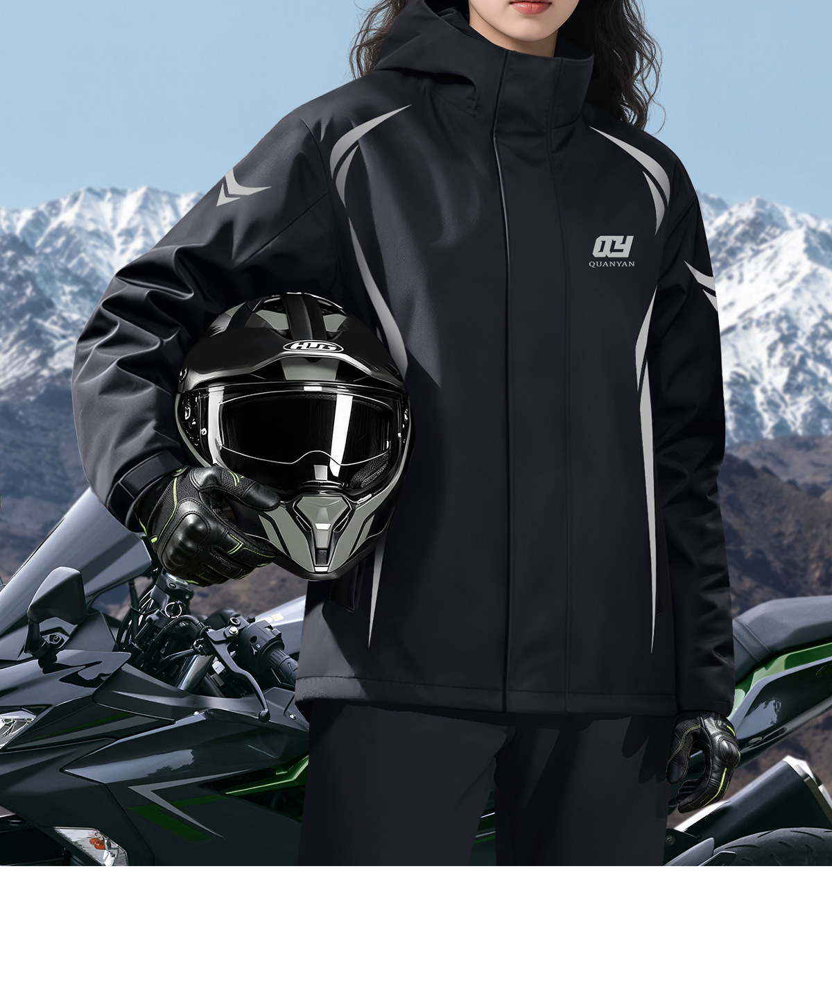 Motorrad-Regenanzug zweiteilig, Ganzkörperschutz, Herren