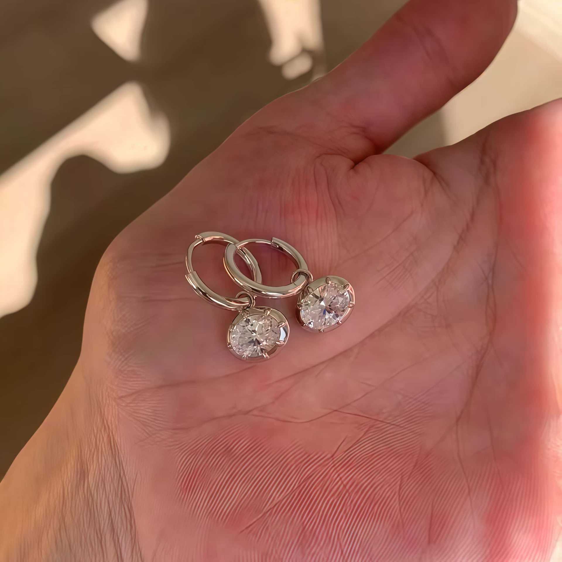 Silver earrings, S925 plated 18K gold