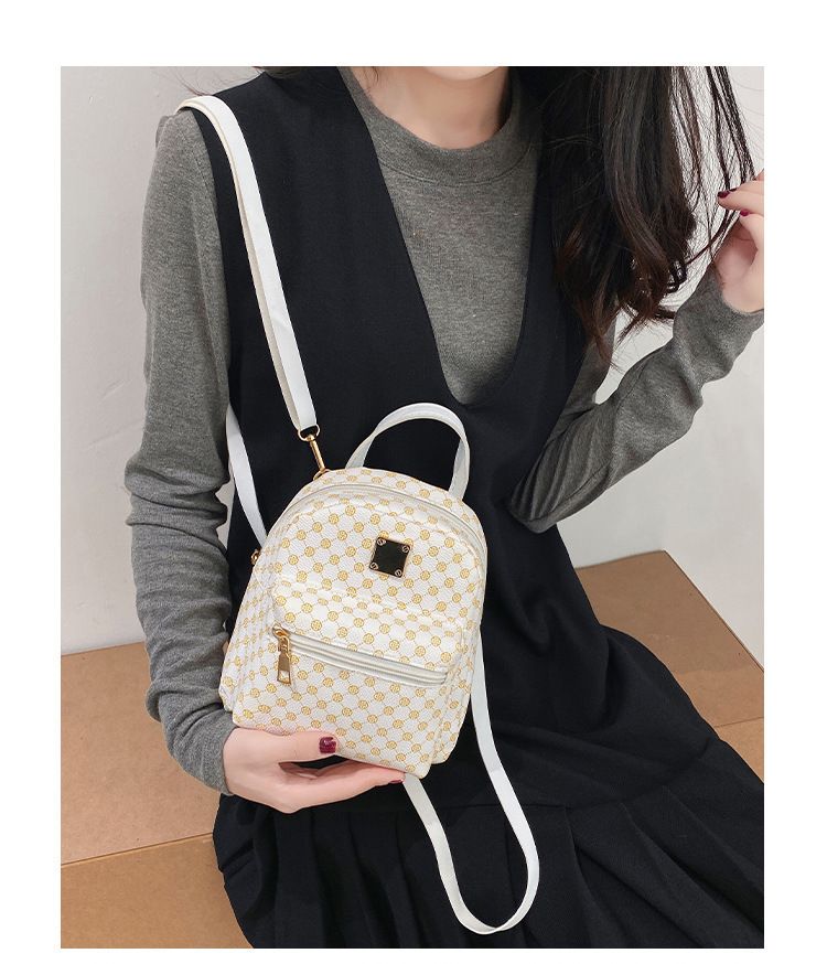 Women's backpack, floral pattern, Korean style, classic fashion