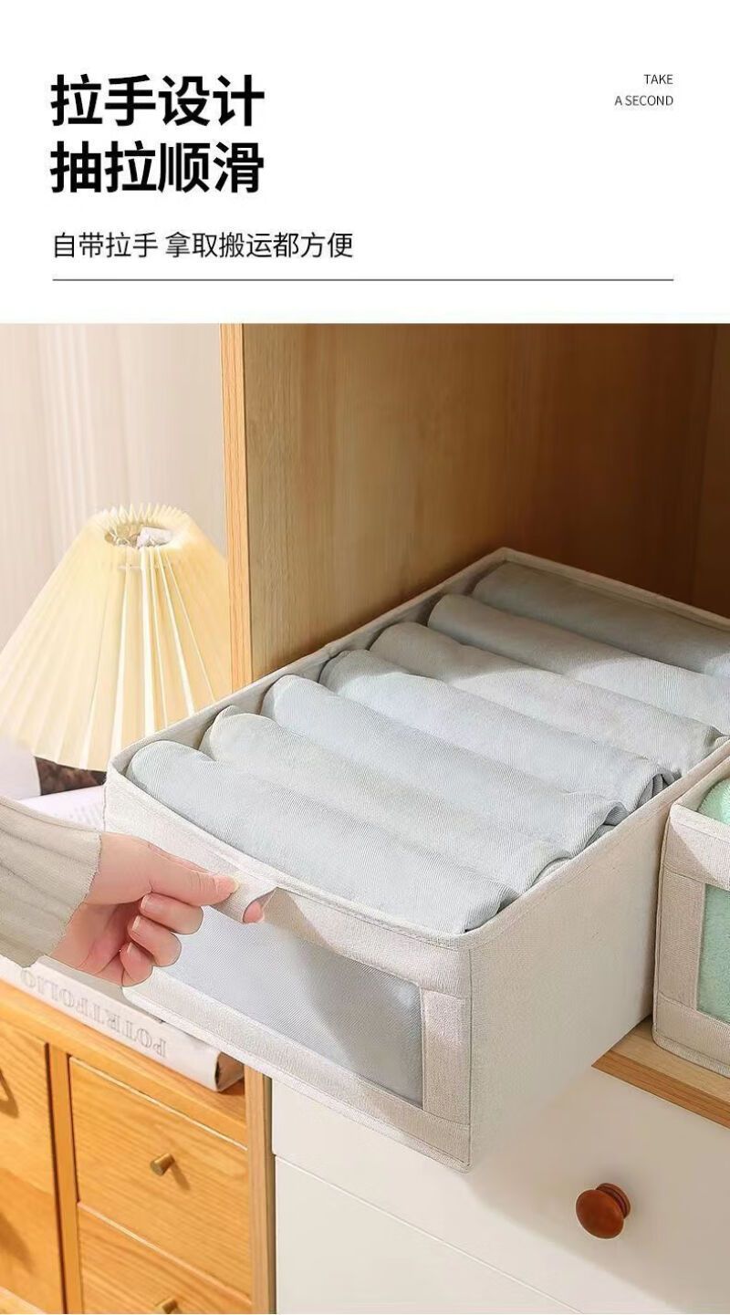 可折叠装衣服衣物的家用布艺收纳箱新款日式大号可视窗棉麻收纳盒