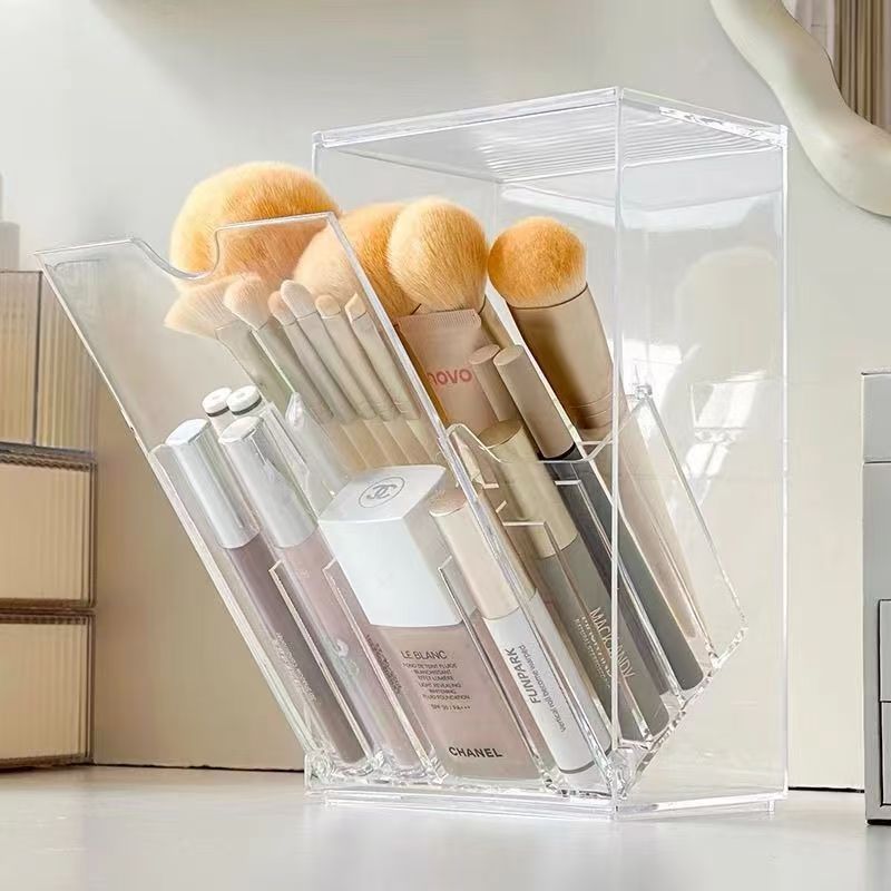 Acrylic cosmetic storage box, compartmented, dustproof