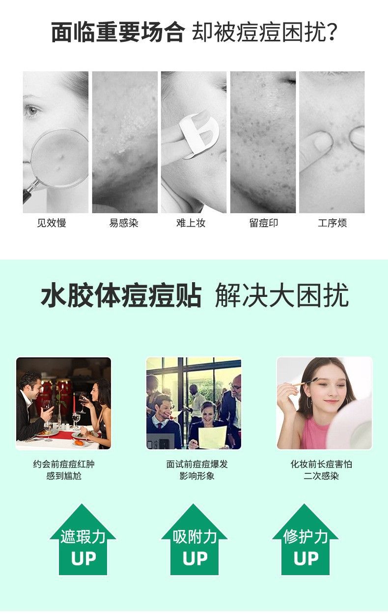 厂家现货供应水胶体痘痘贴人工皮批发亚马逊遮痘水凝胶去痘贴加工