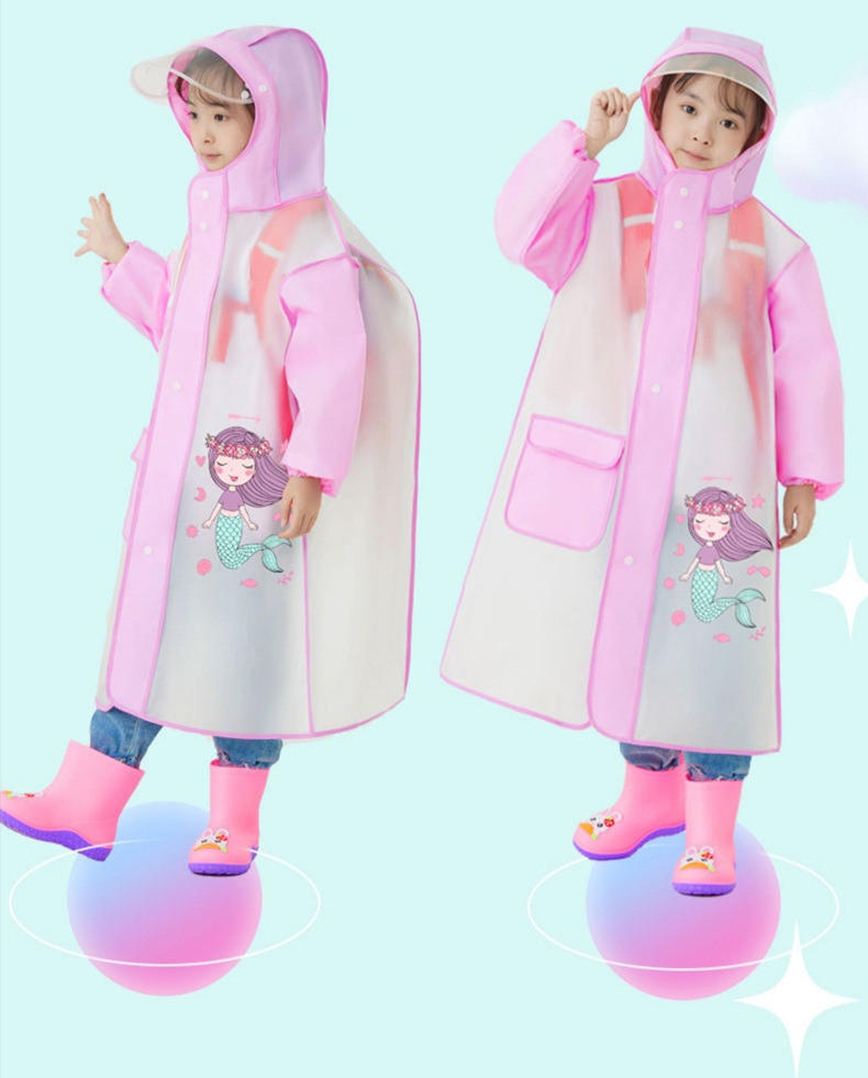 Kinder-EVA-Regenmantel mit Rucksackfach
