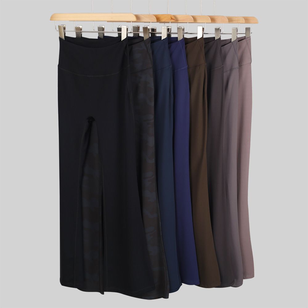 LU outdoor yoga pantolonu, yüksek bel, paça genişleyen, hızlı kuruyan