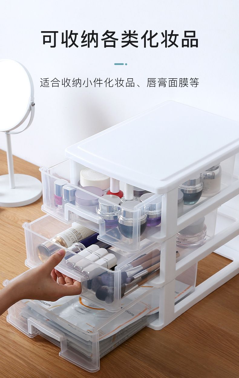 Office storage box transparent drawers, A4 compatible