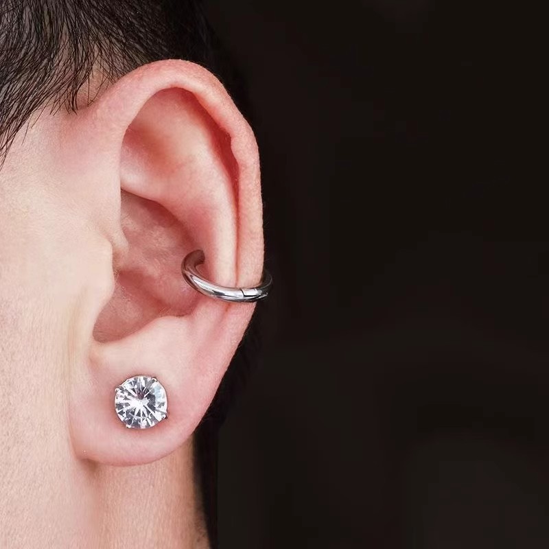 Magnetischer Ohrclip ohne Piercing, Unisex, Weiß