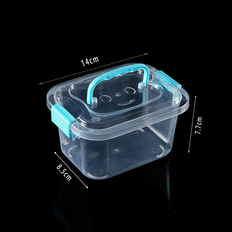 Transparent storage box, thickened plastic, covered design