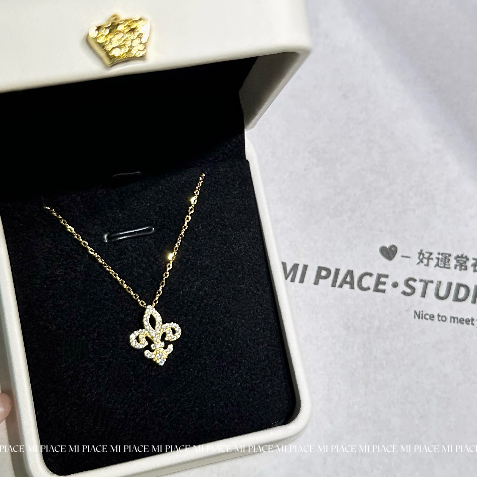 S925 silver peony necklace with zircon, clavicle chain