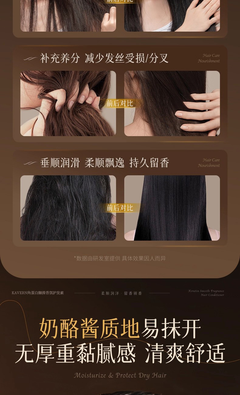 Hair mask with protein treatment, moisturizing and repairing conditioner