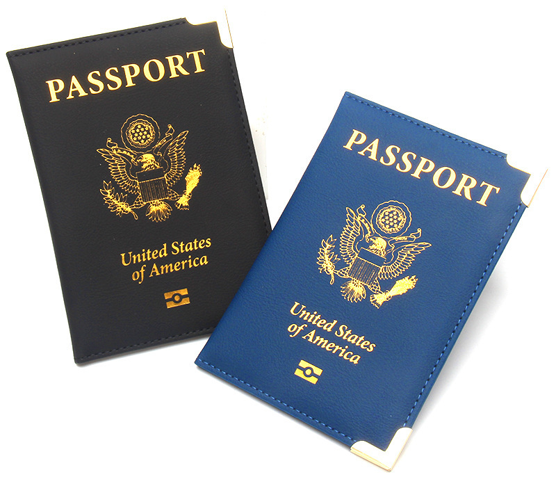 Passport Holder, Leather with Gold Hardware Corners